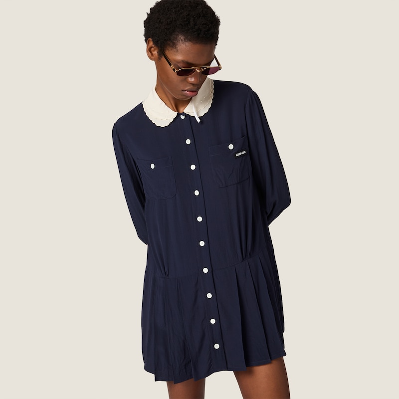 Robe courte en crêpe marocain