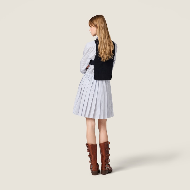 Striped poplin dress