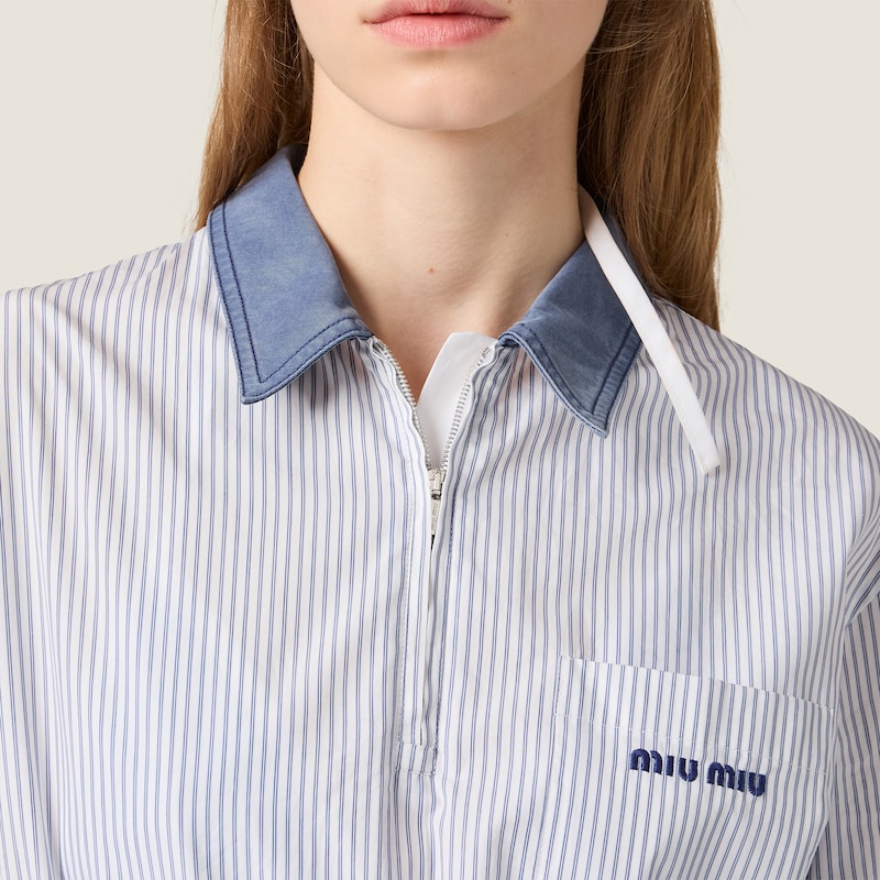 Striped poplin dress
