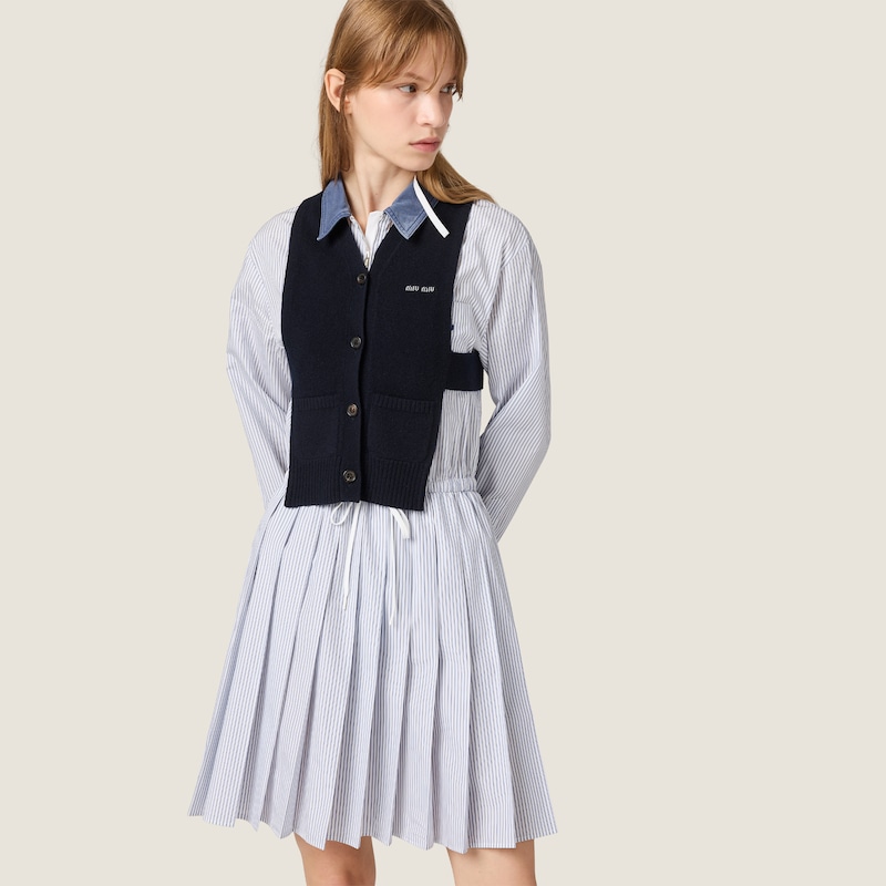 Striped poplin dress