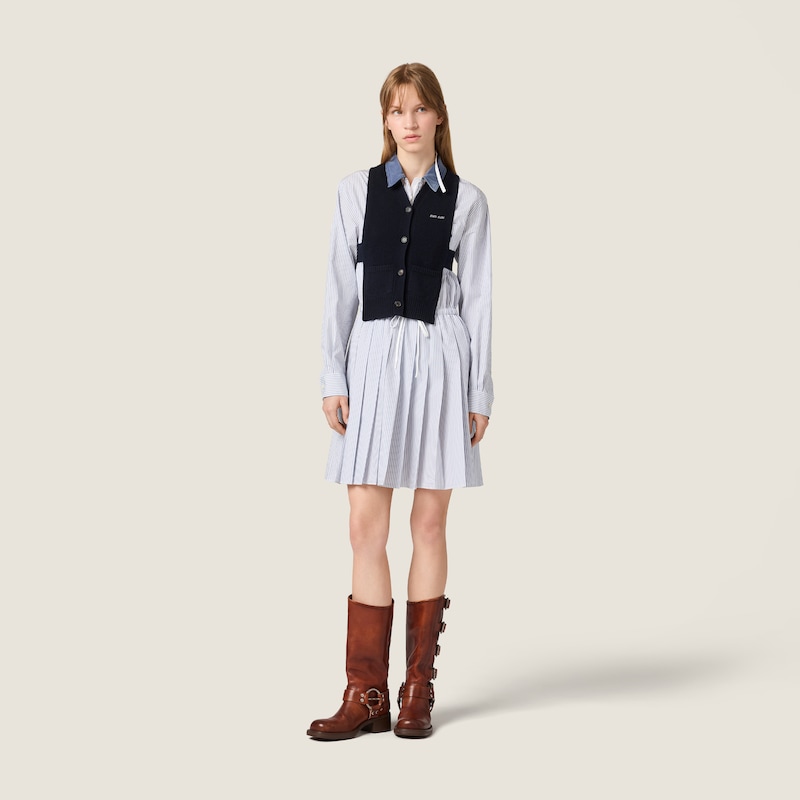 Striped poplin dress
