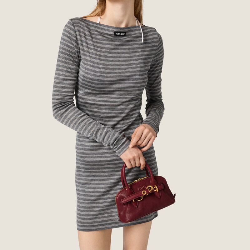 Striped jersey mini-dress