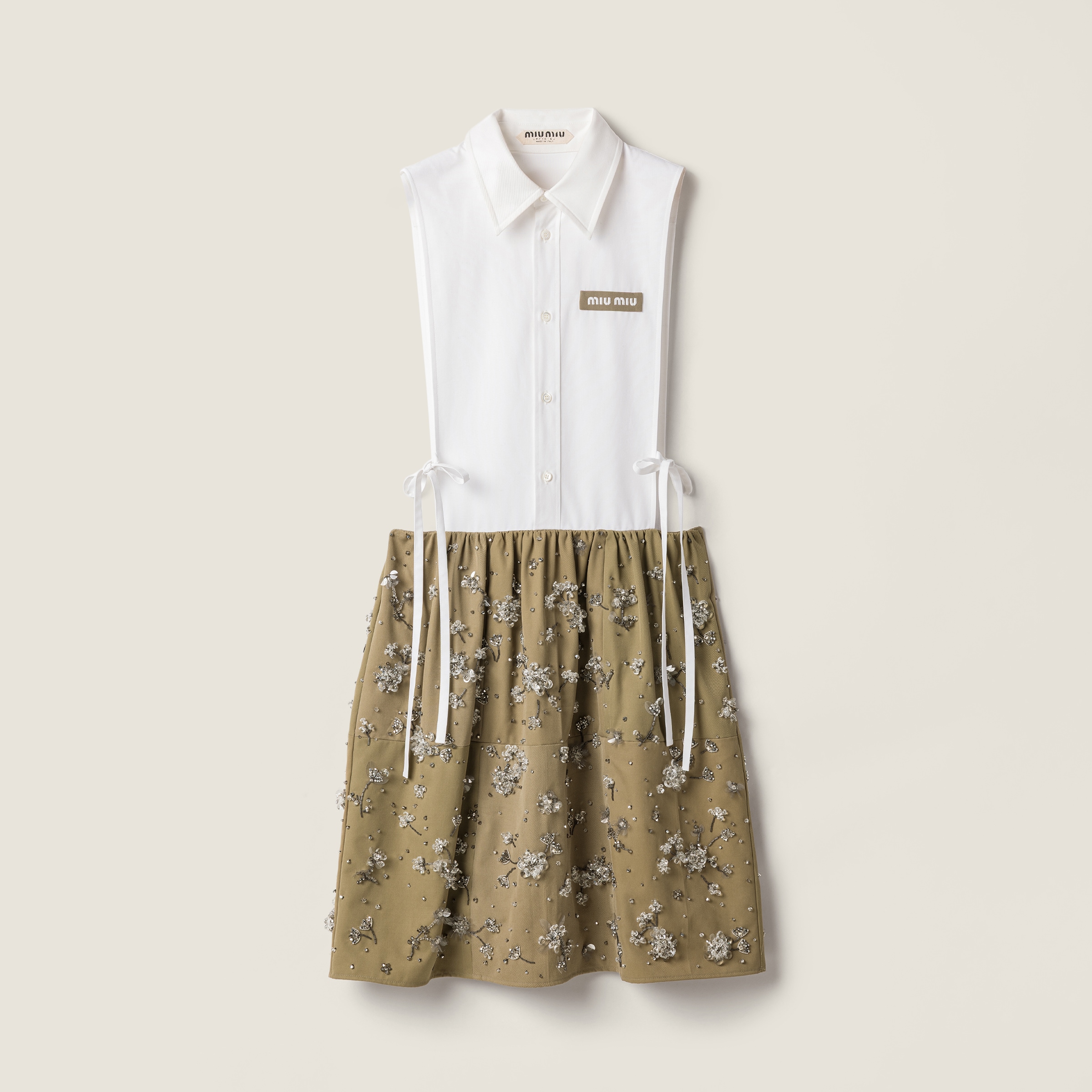Embroidered poplin and chino mini-dress from Miu Miu - $16,500