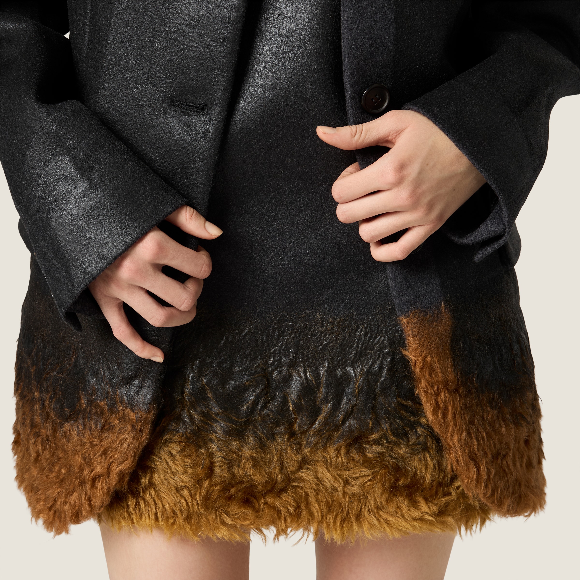 Double wool and shearling dress - thumbnail 4