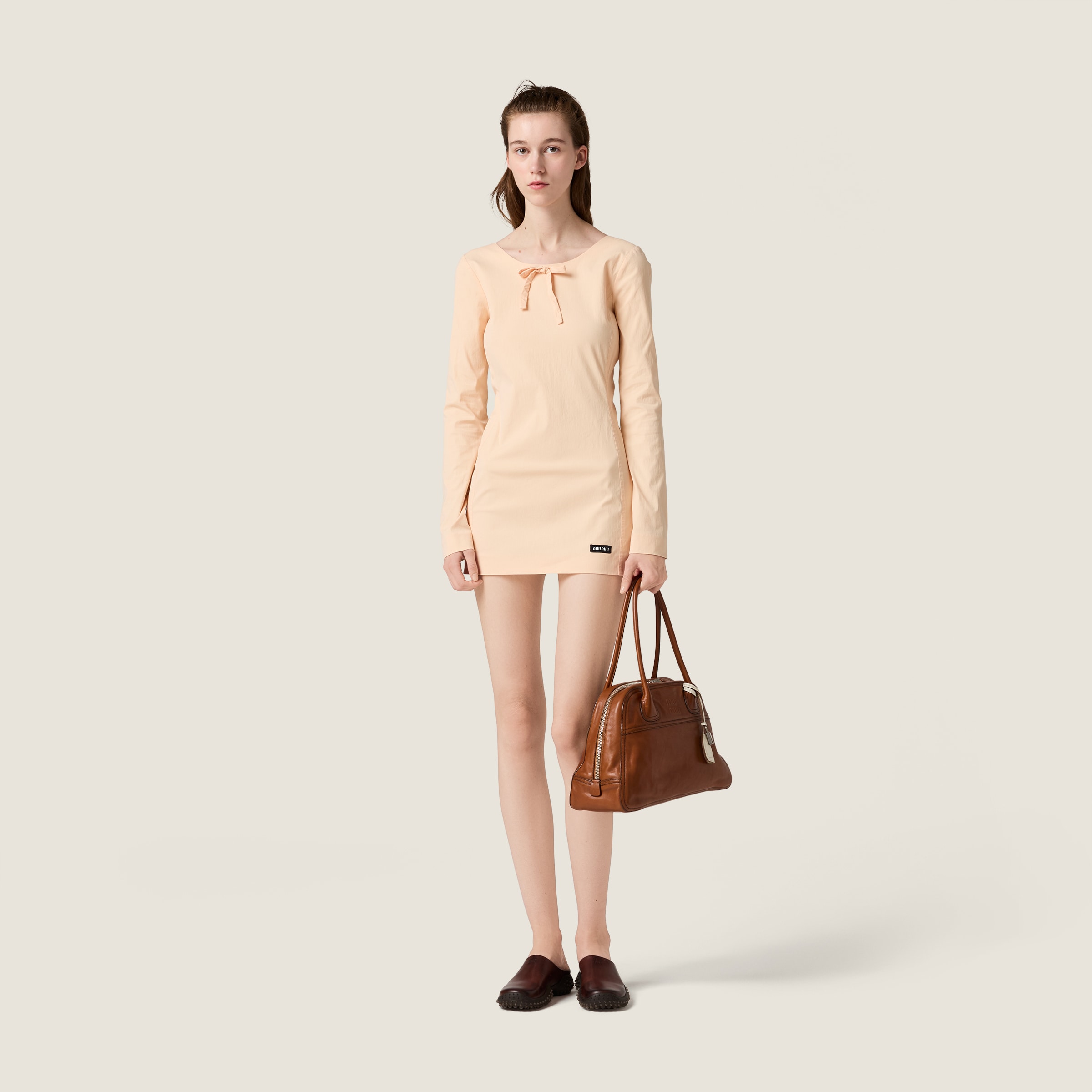 Stretch poplin mini-dress - thumbnail 2