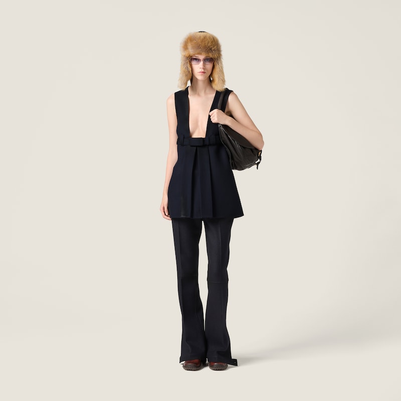 Robe en double laine enduite