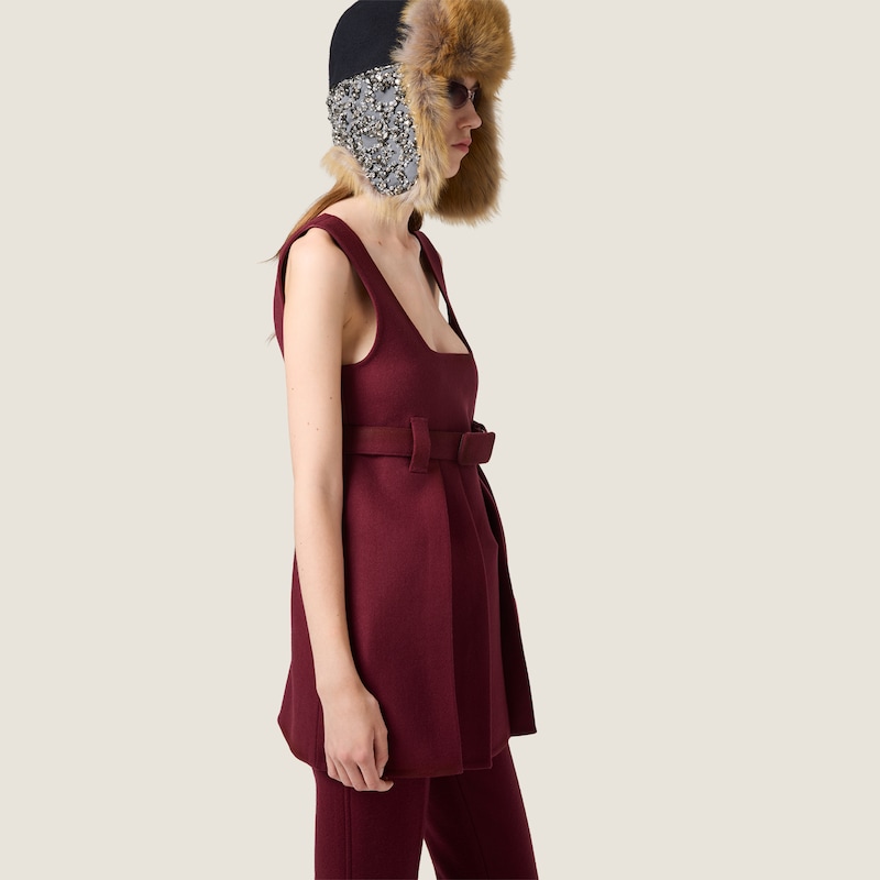 Waxed double wool dress