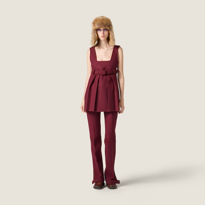 Waxed double wool dress