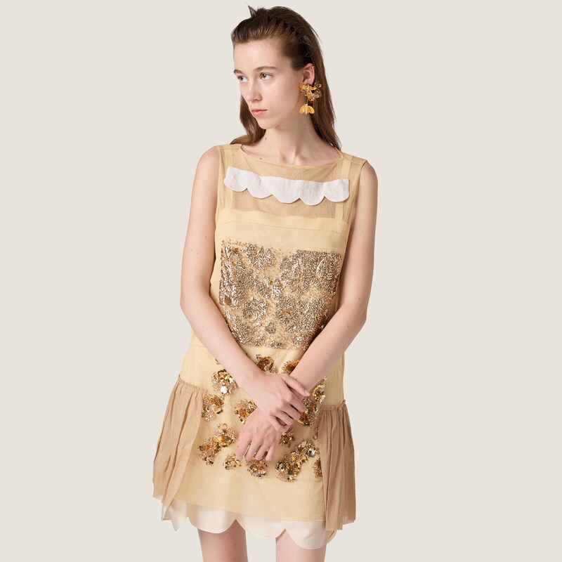Embellished tulle dress