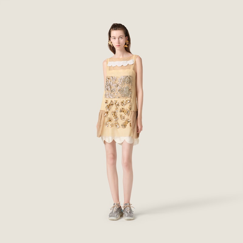 Embellished tulle dress