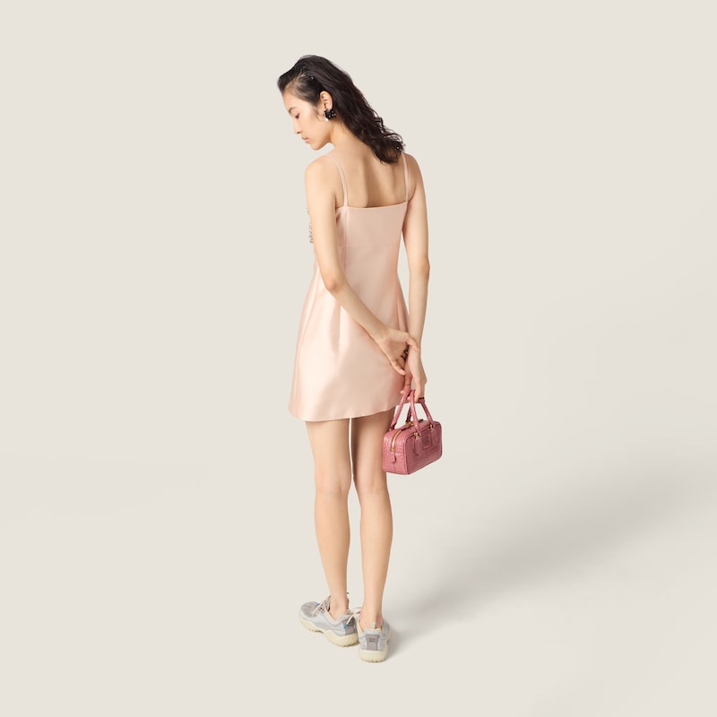 Embroidered silk and wool dress
