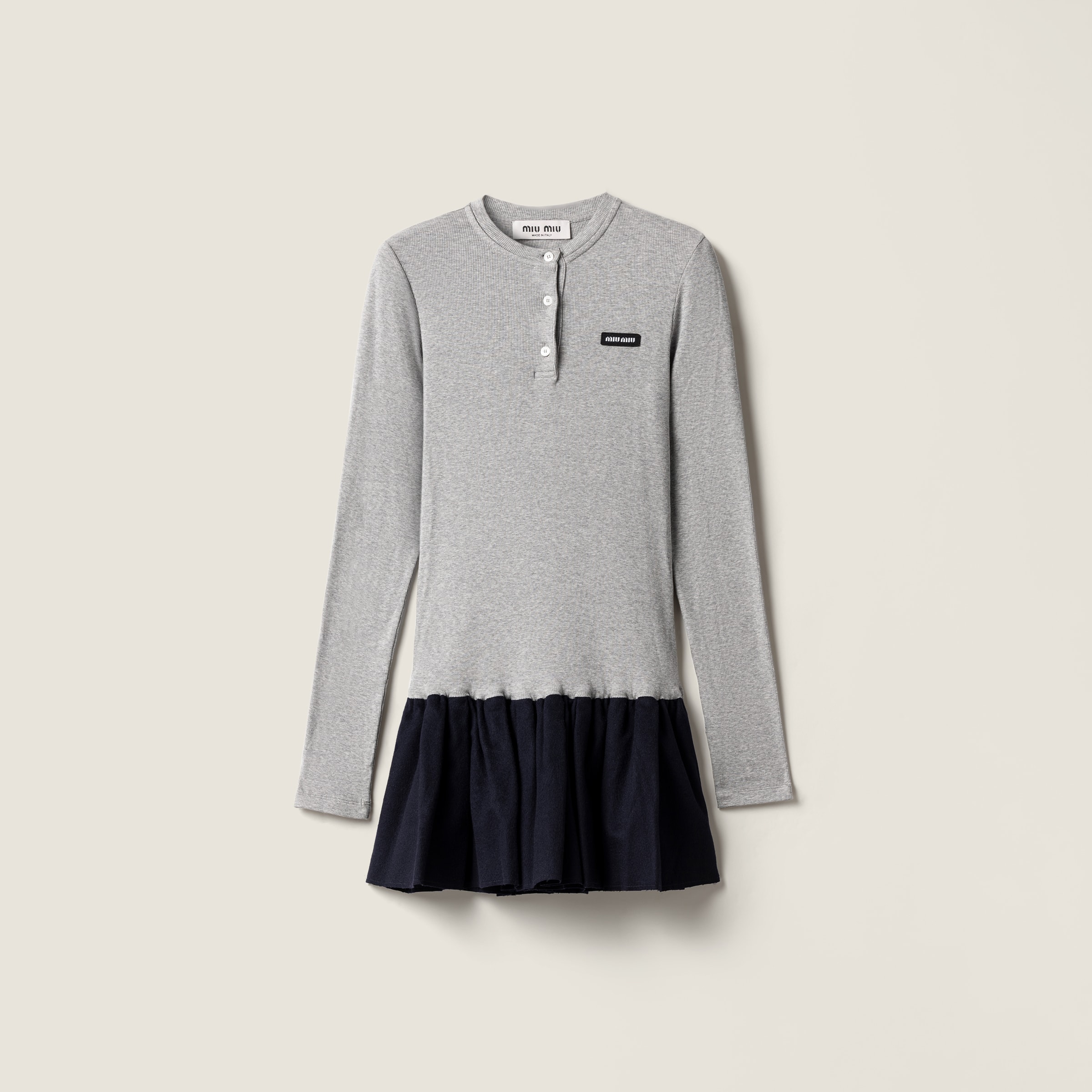 Ribbed knit and velour dress by Miu Miu