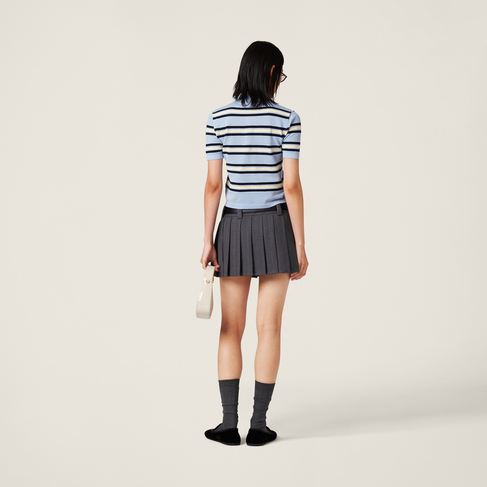 MIUMIU PLAID PLEATED SKIRT STYLE 718