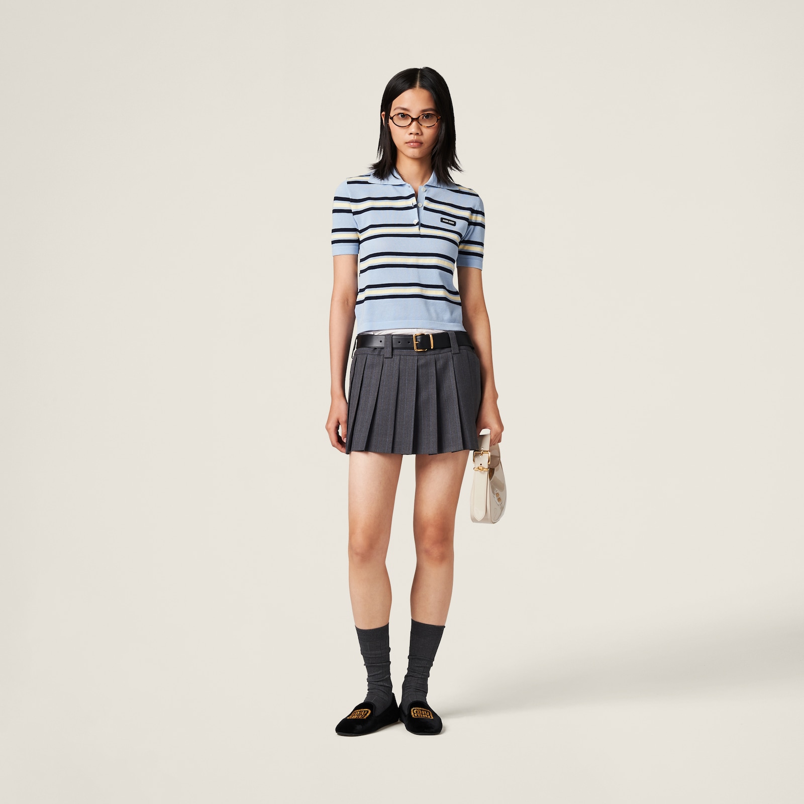 MIUMIU PLAID PLEATED SKIRT STYLE 718 main image 1
