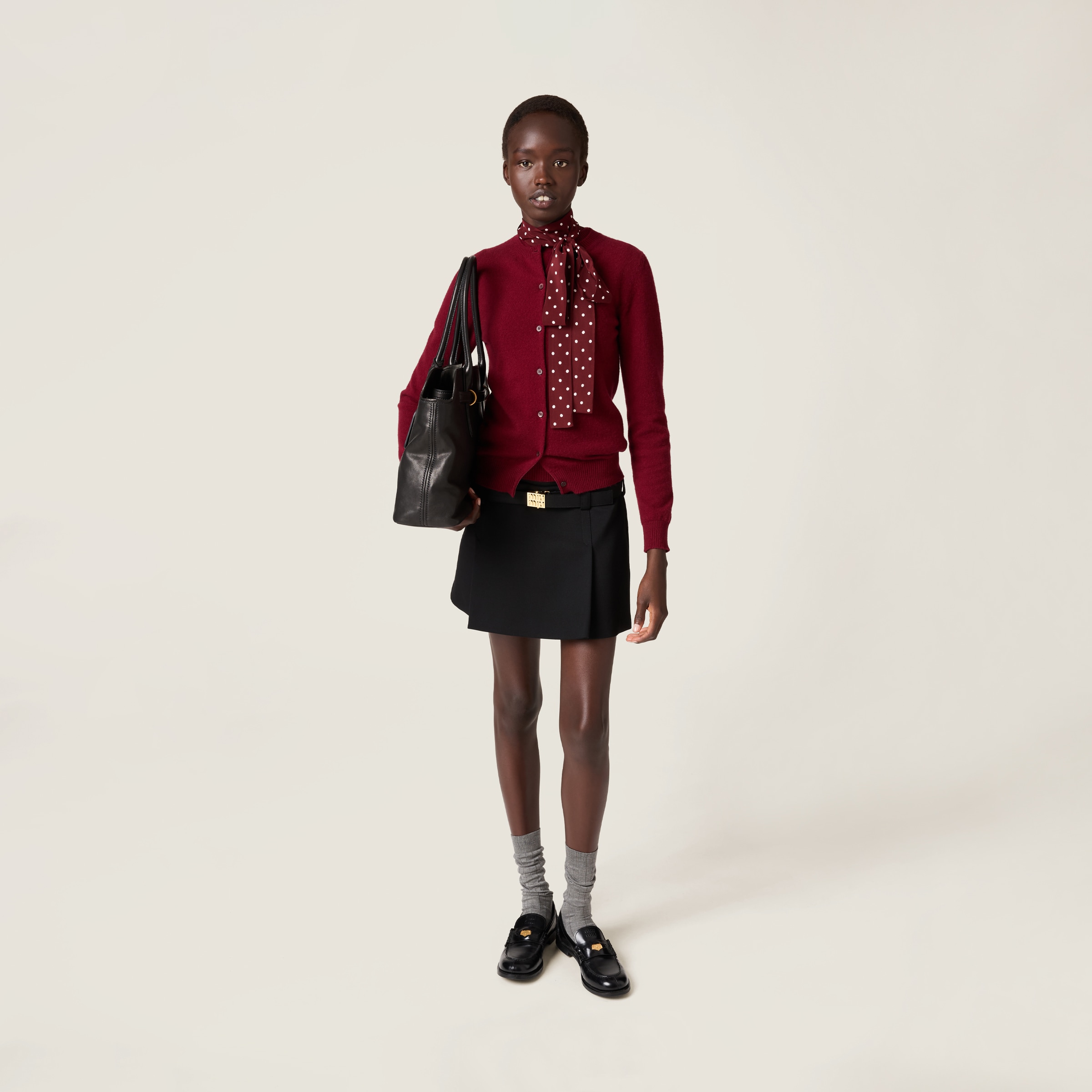 Black Grain De Poudre Miniskirt | Miu Miu