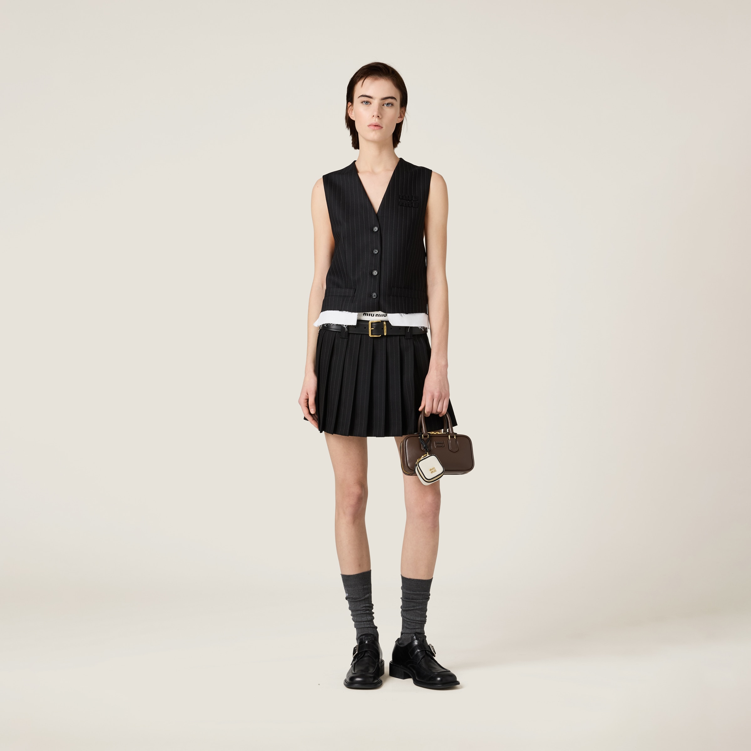 Miu Miu ストライプミニスカート ストライプ MiuMiu(ミュウミュウ) ミニスカート(レディース