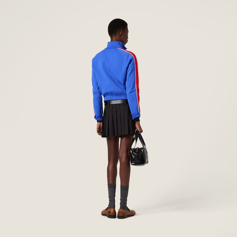 Pleated pinstripe miniskirt