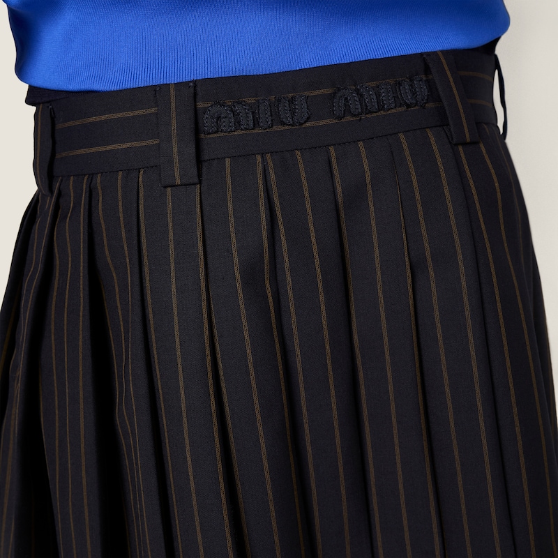 Pleated pinstripe miniskirt