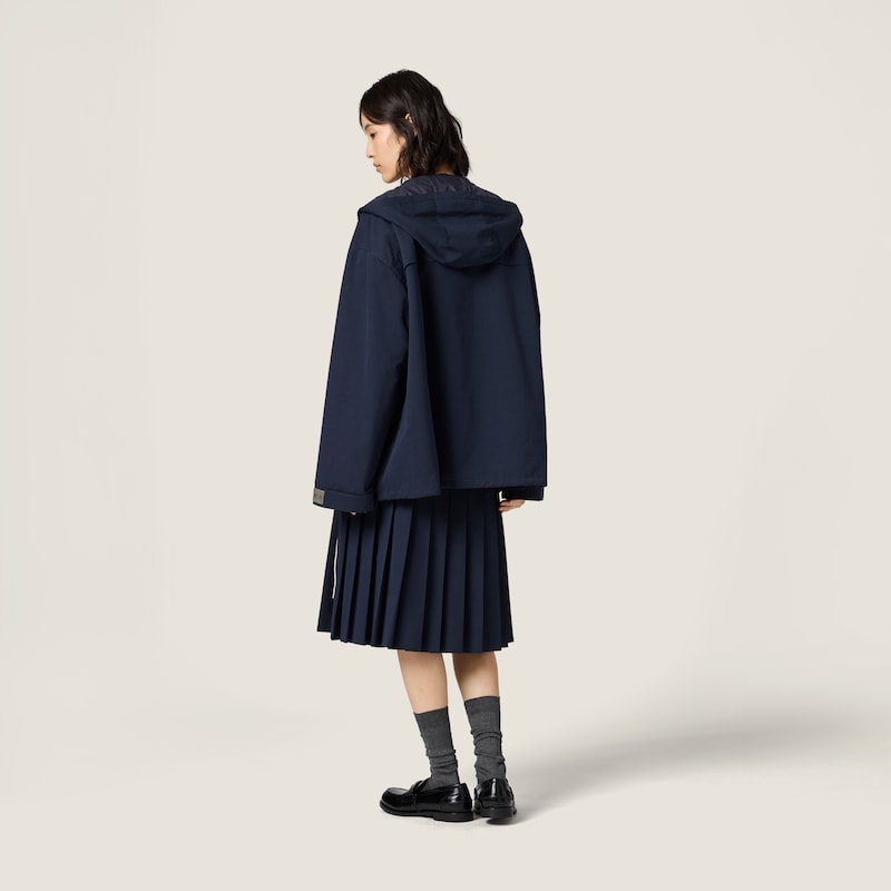 Pleated ripstop fabric skirt