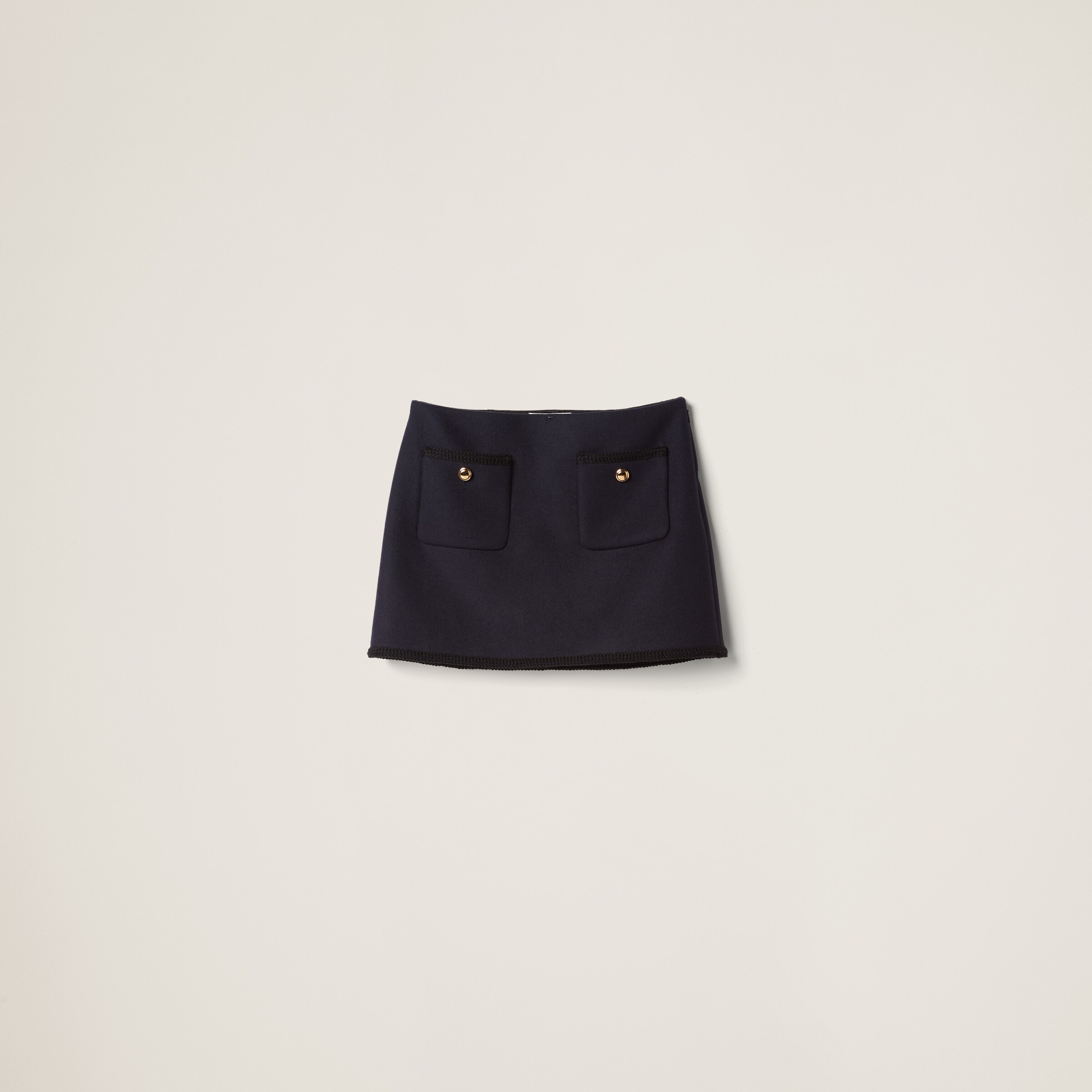 Miu Miu Cloth Miniskirt In Navy