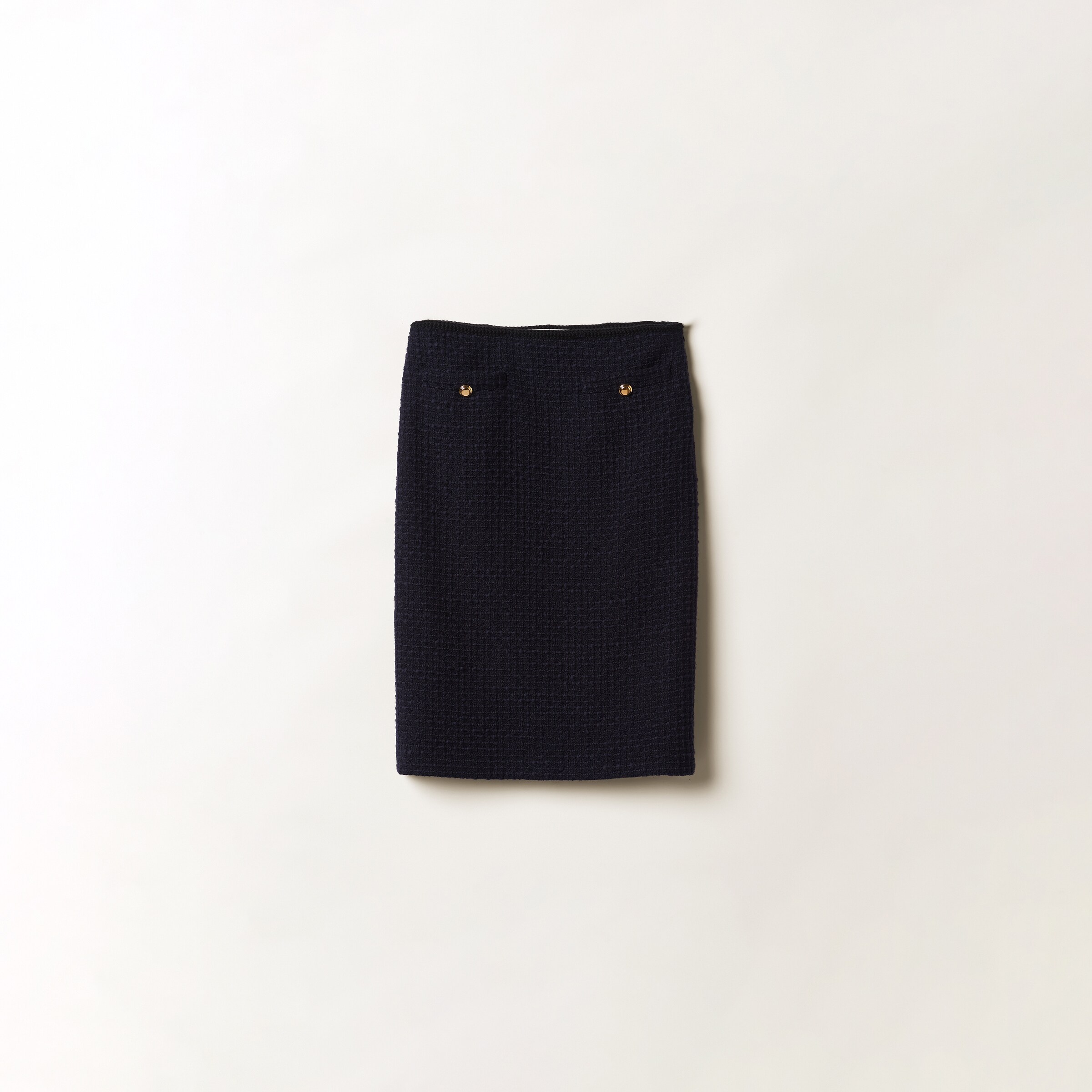 Miu Miu Tweed Skirt In Navy