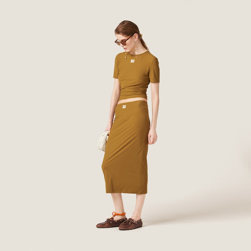 Stretch jersey skirt