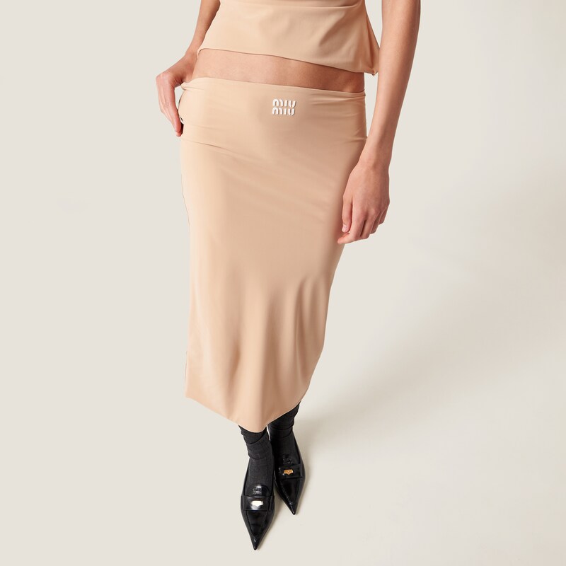 Stretch jersey skirt