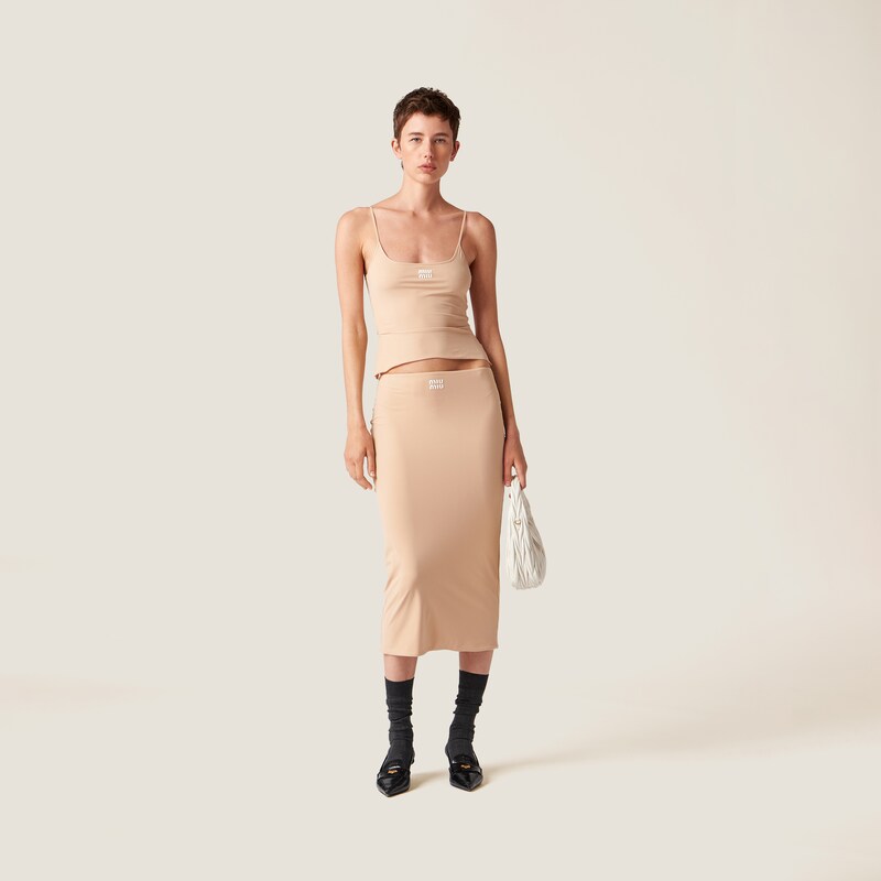 Stretch jersey skirt