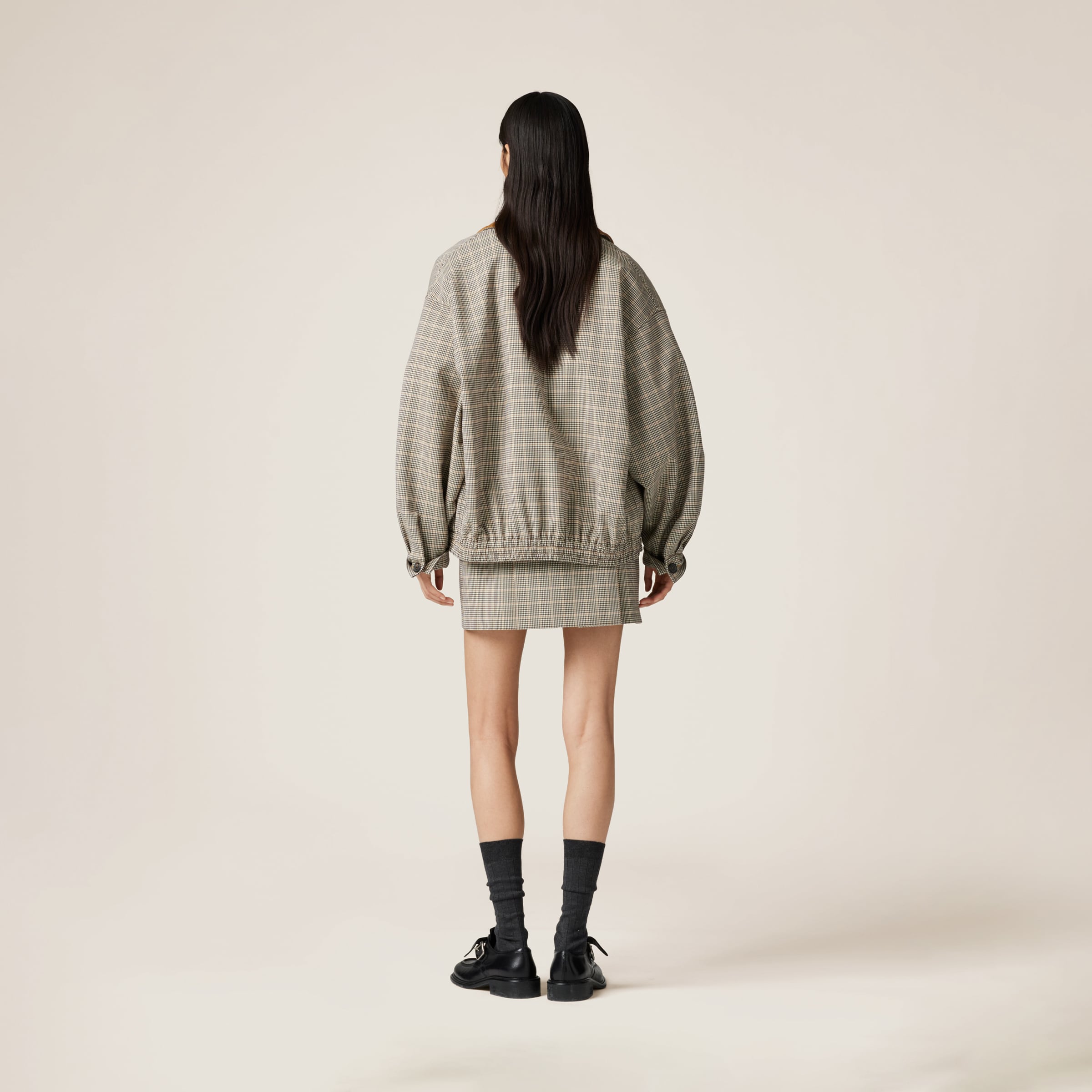 MIU MIU CHECKED MINISKIRT