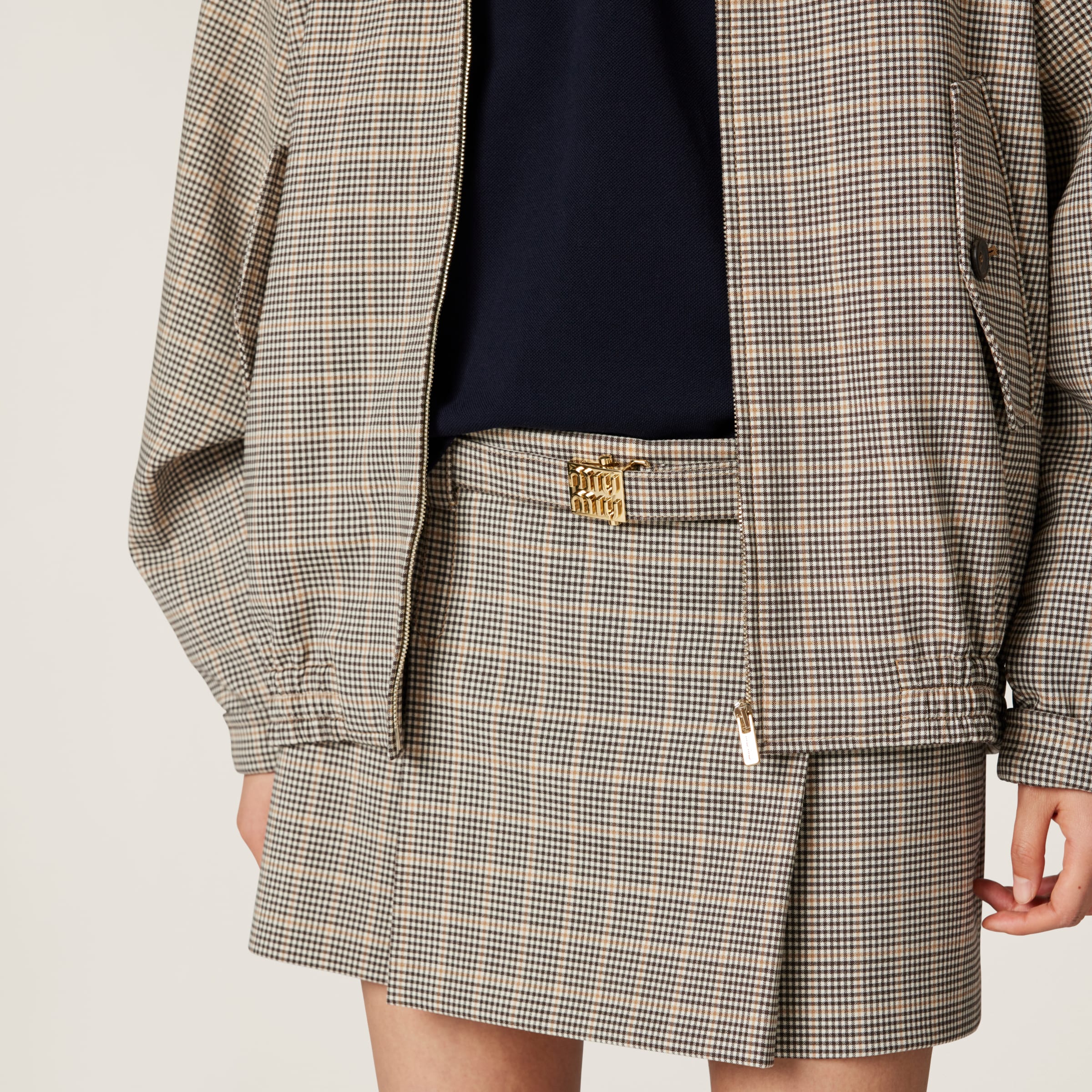 MIU MIU CHECKED MINISKIRT