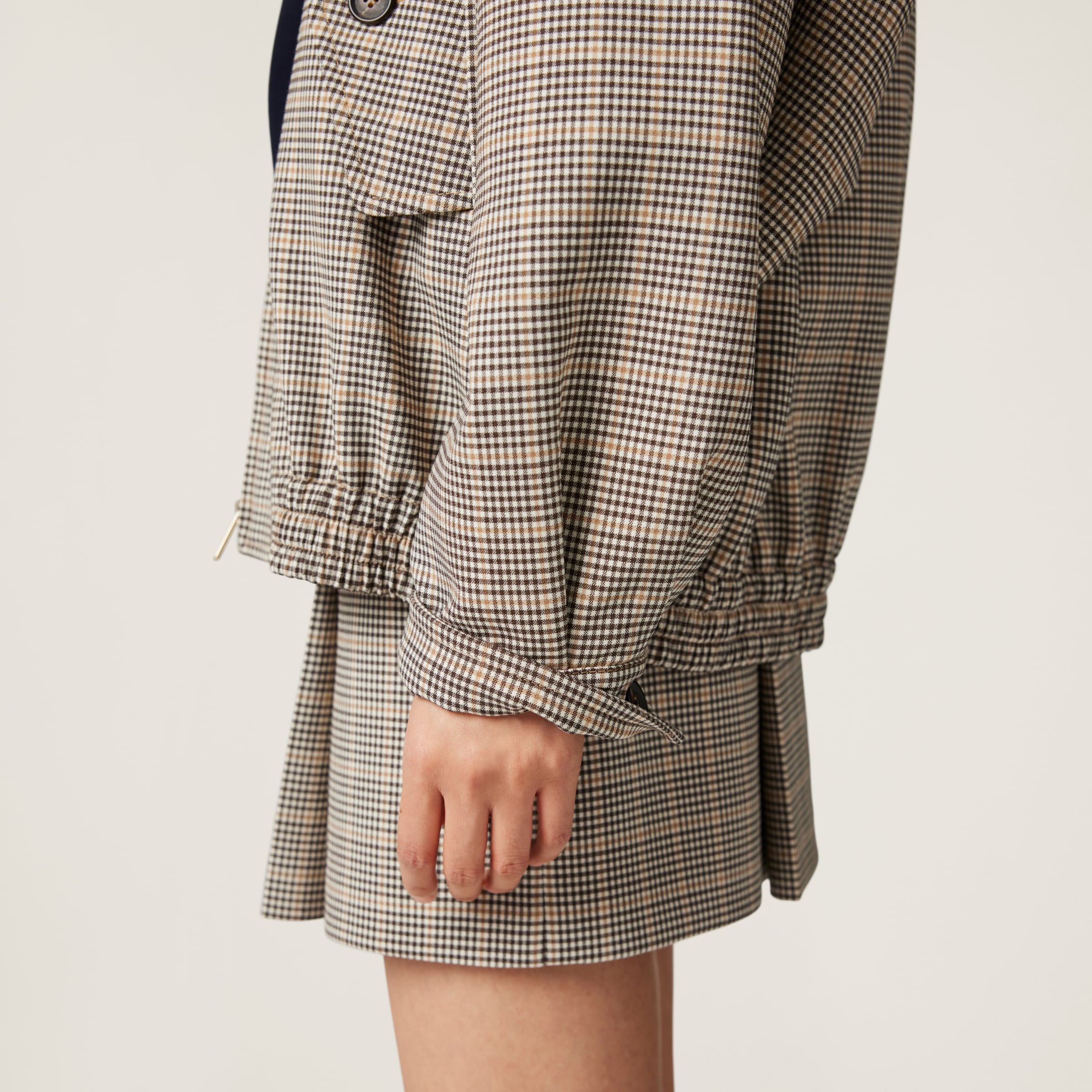 MIU MIU★チェックウールミニスカート ブラウン★送関込 Miu Miu/ミュウミュウ｜チェック ヴァージン ウール ミニ スカート