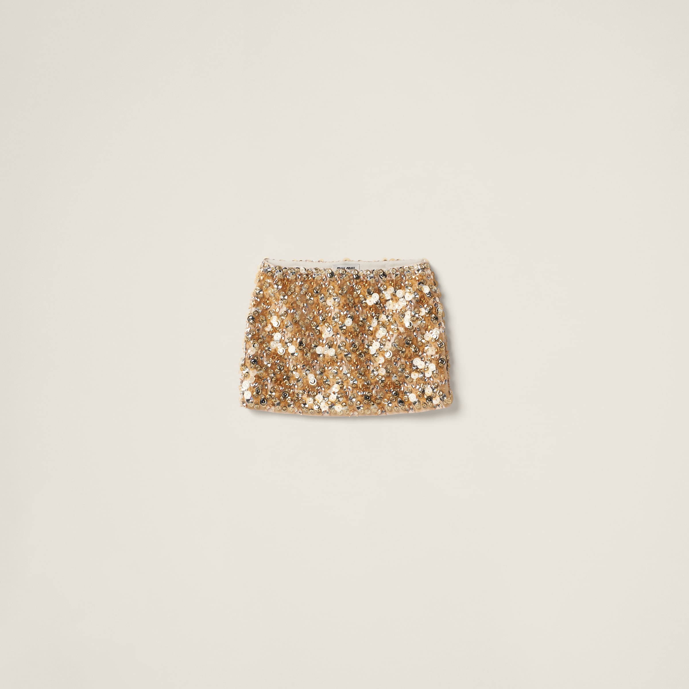 MIU MIU SILK AND WOOL MINISKIRT