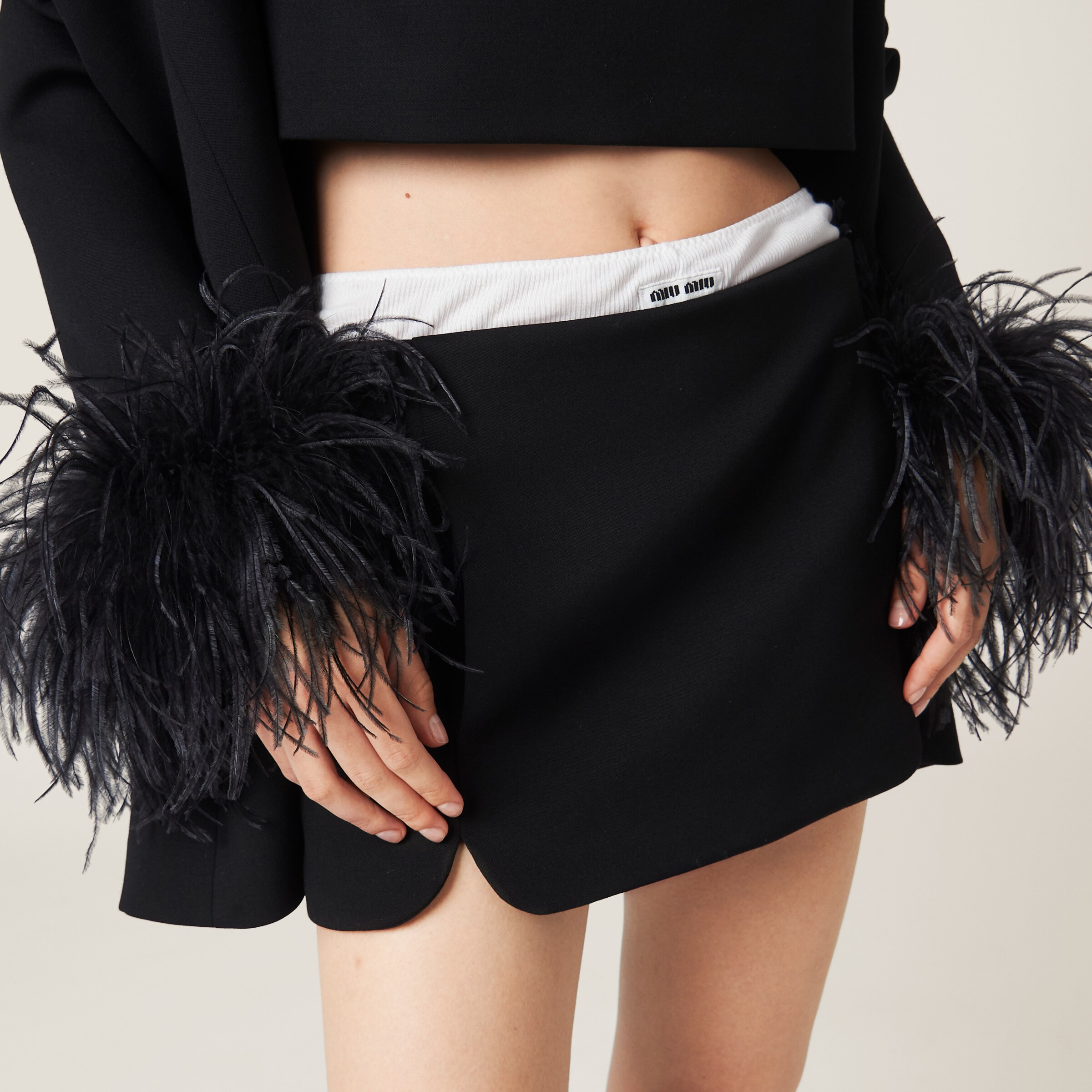 ミニスカート MiuMiu | Grain de poudre miniskirt MG2127_1R1_F0002_S_OOO Black Grain De Poudre Miniskirt | Miu Miu