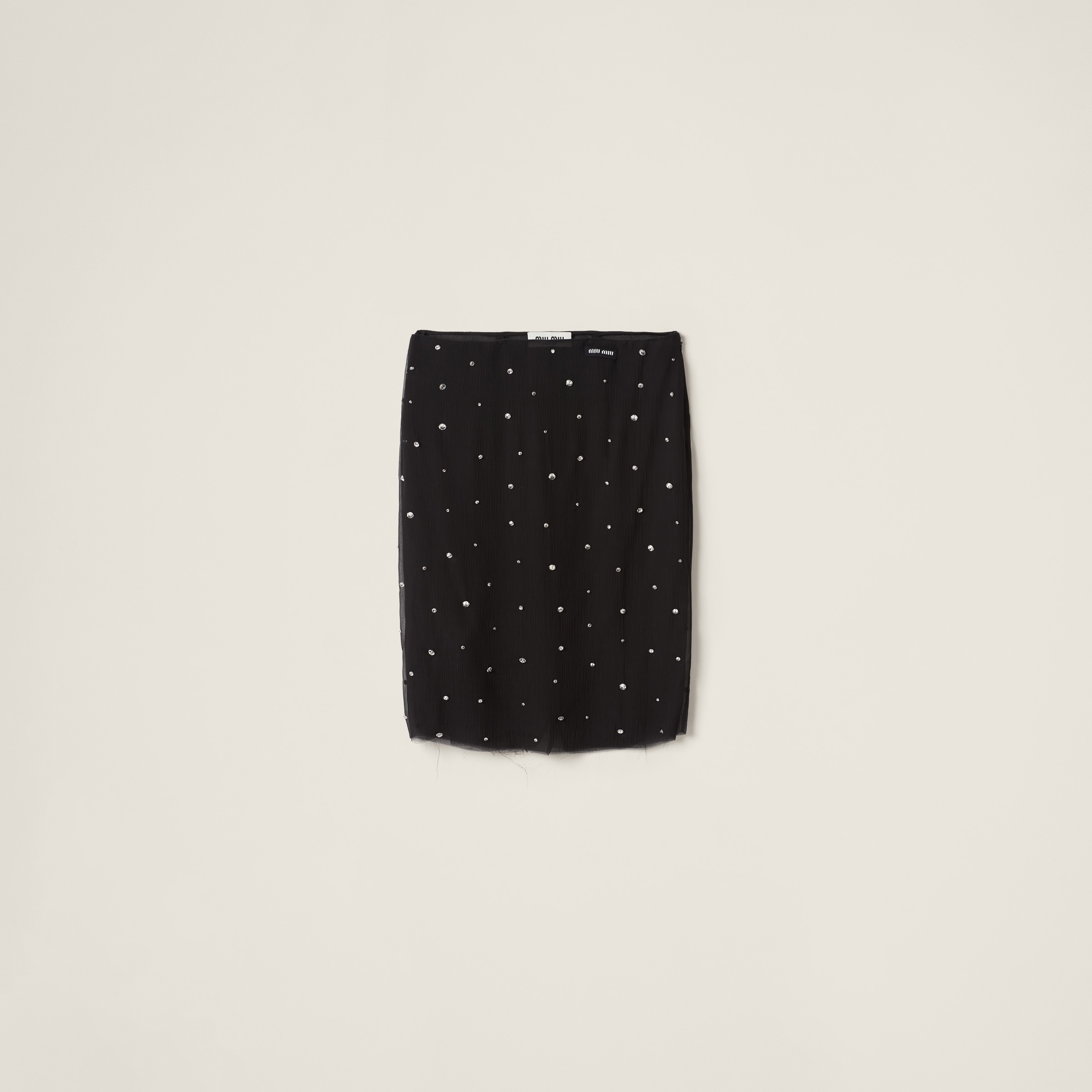 Blue/ivory Polka-dot Chiffon Skirt | Miu Miu