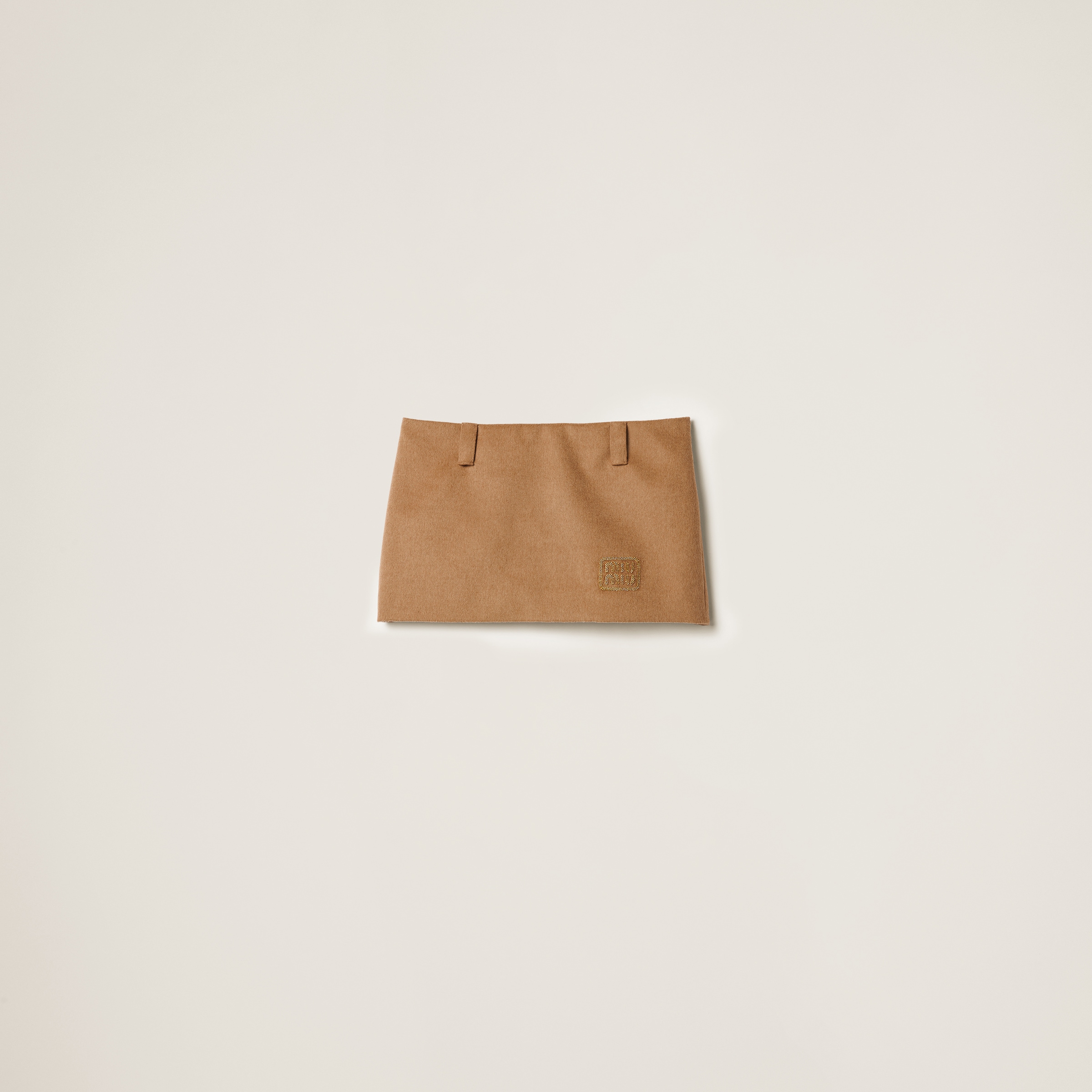 Miu Miu Camel-hair Miniskirt In Camel Brown