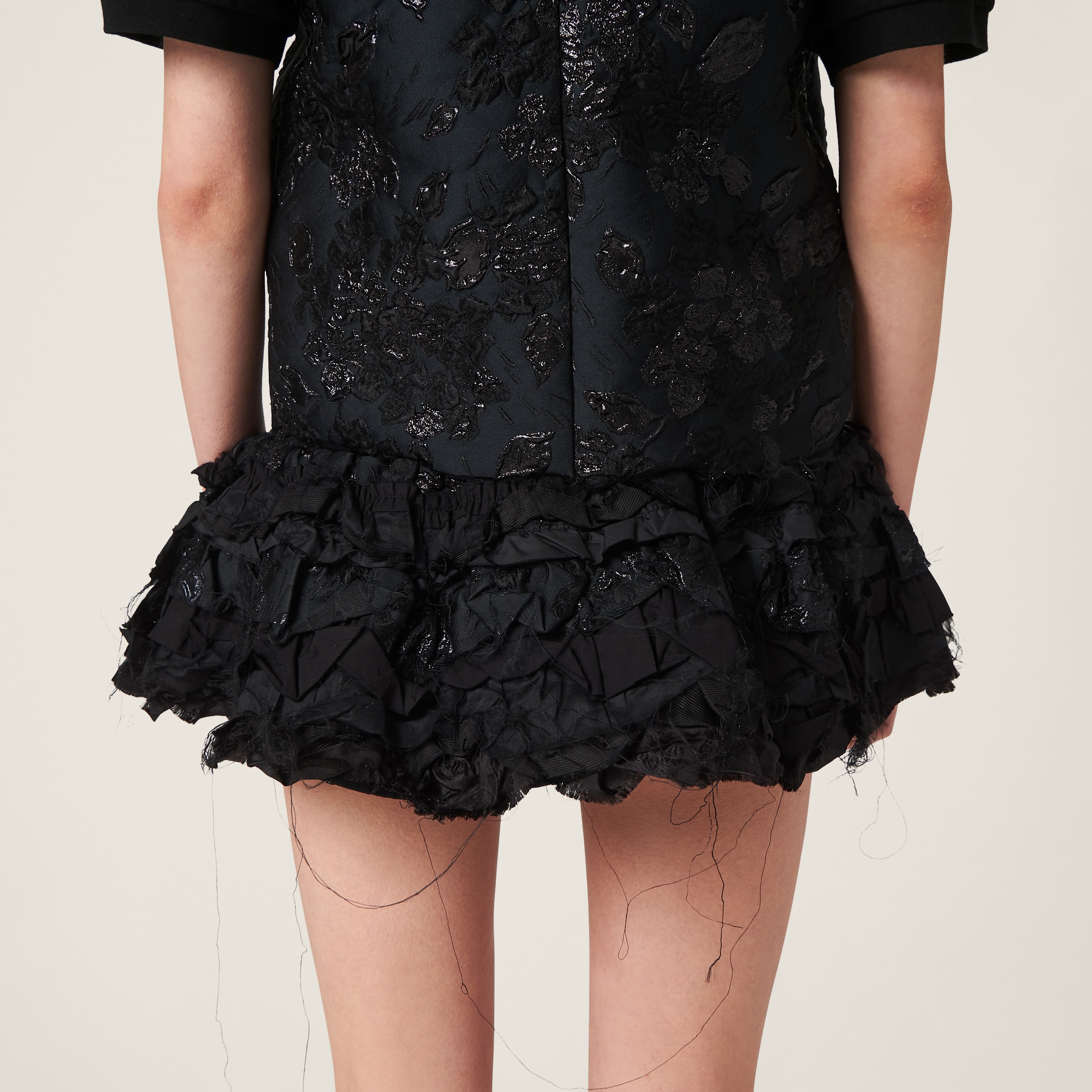 Shop Miumiu Cloquet Miniskirt In Black