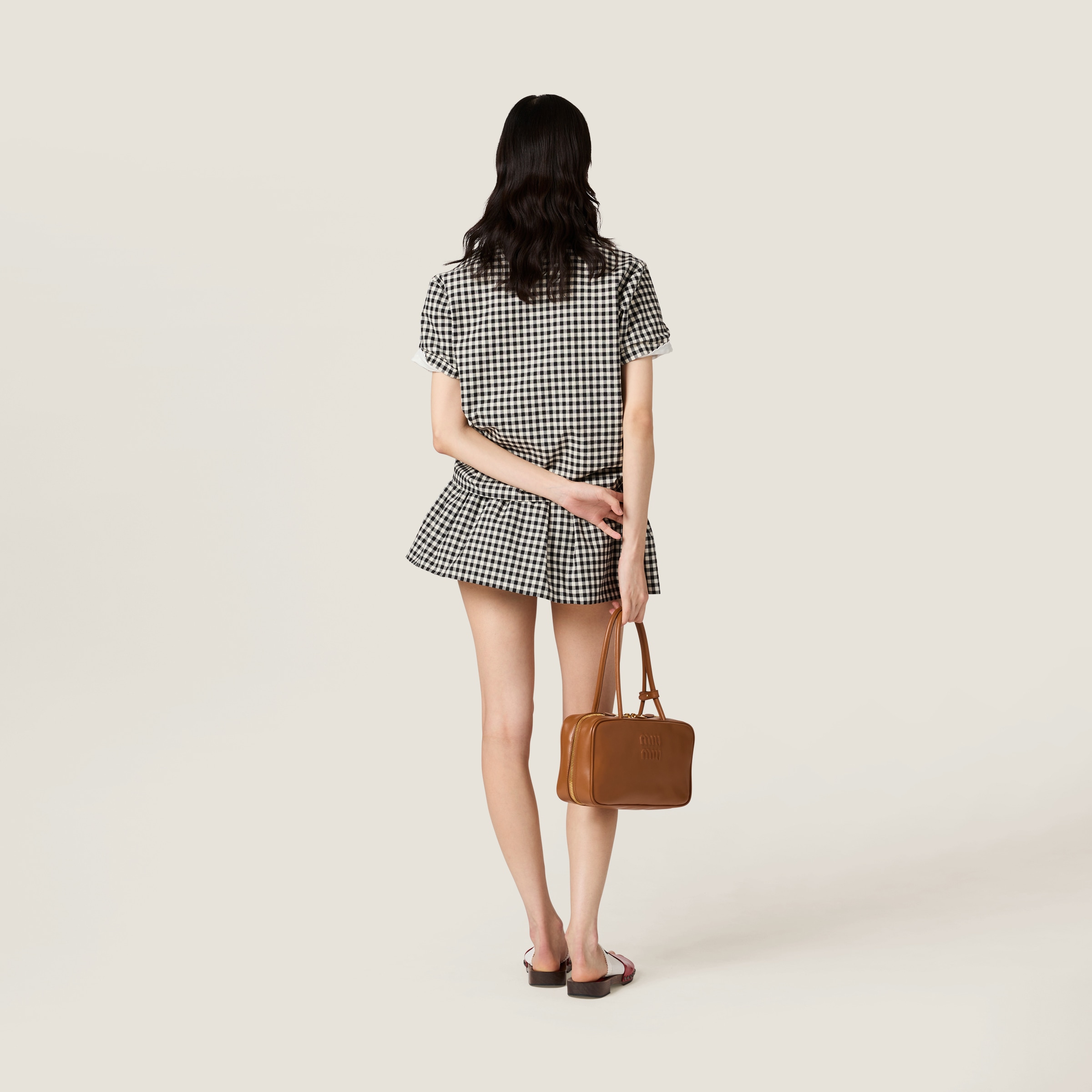 Miu Miu Gingham Check Miniskirt