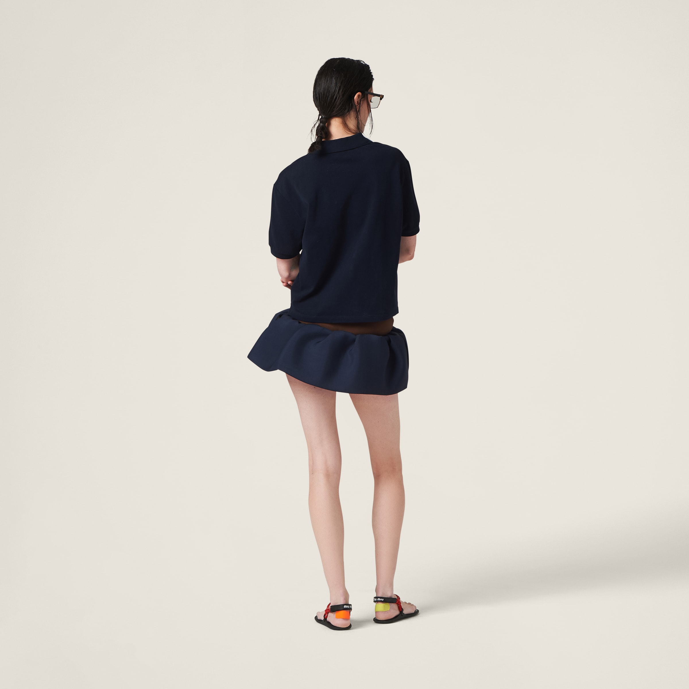 Navy Mohair Miniskirt | Miu Miu