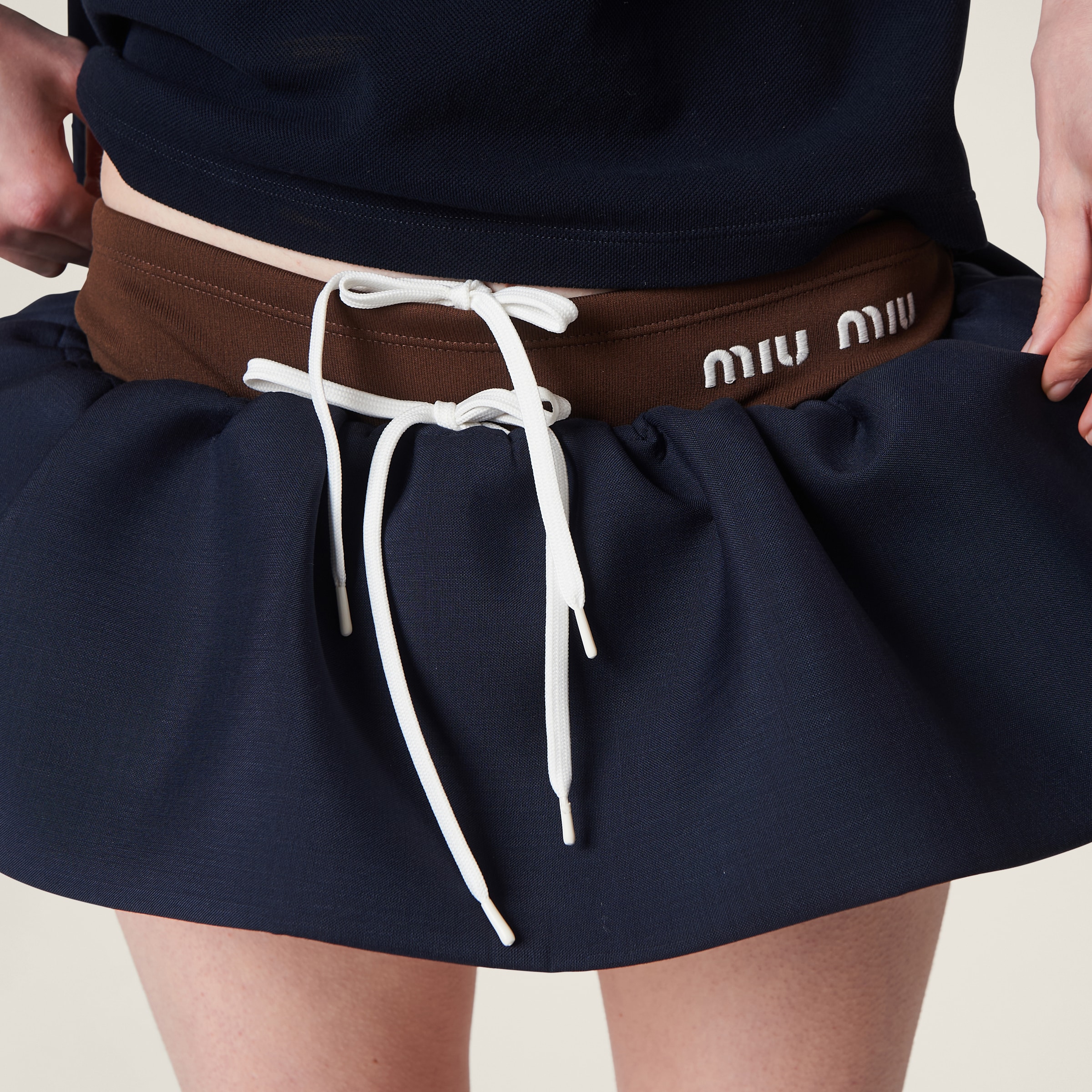 セール 海外 Navy Mohair Miniskirt | Miu Miu スカート