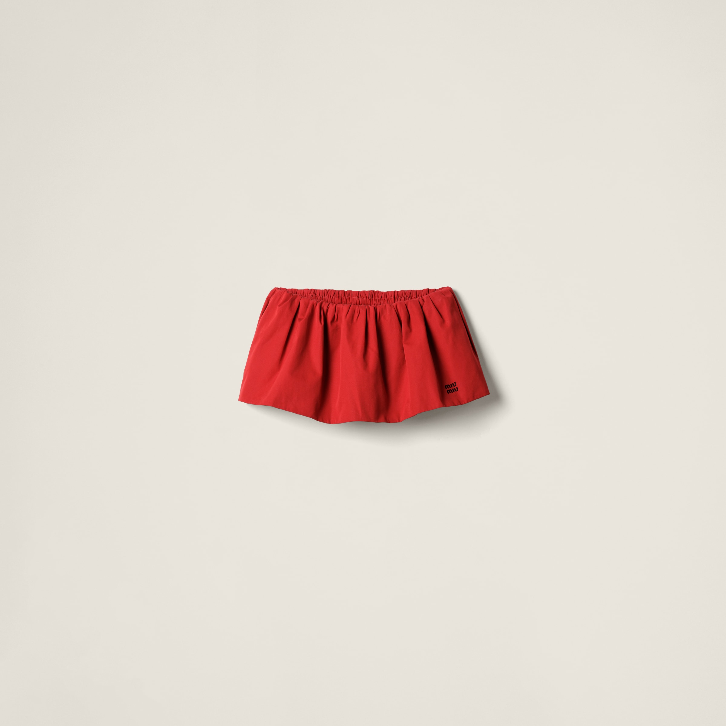 Scarlet Poplin Miniskirt | Miu Miu