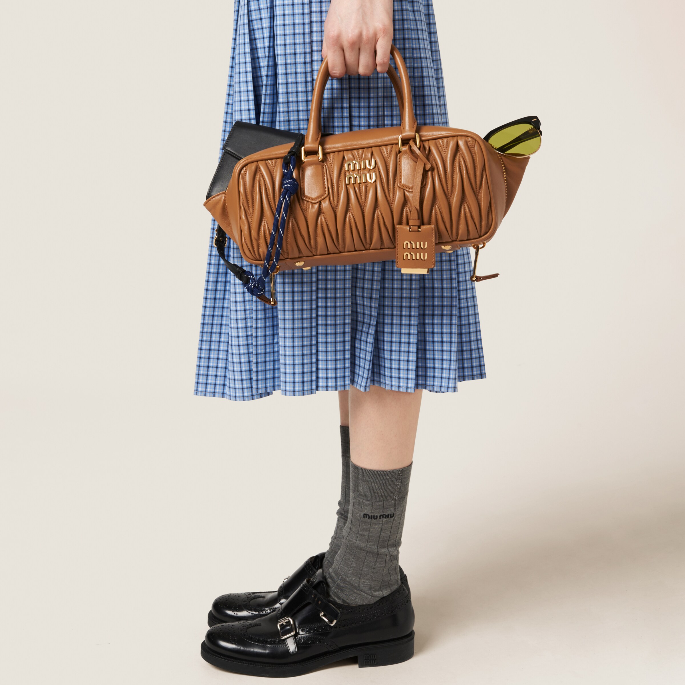 Lightblue / Blue Checked Skirt | Miu Miu