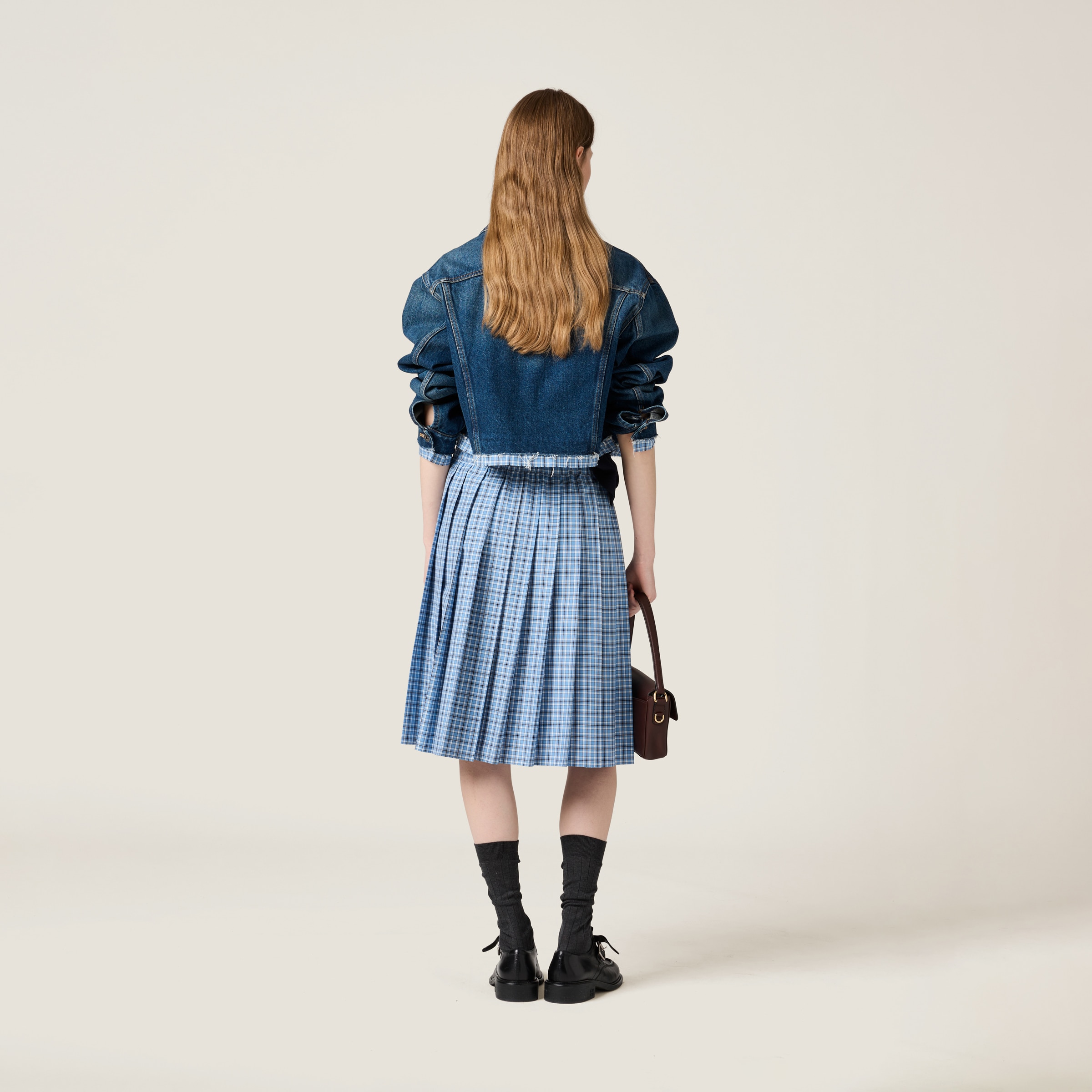 【限定セール！】 Check Pleated Blue / Lightblue Skirt Miu Miu | 扇風機・サーキュレーター