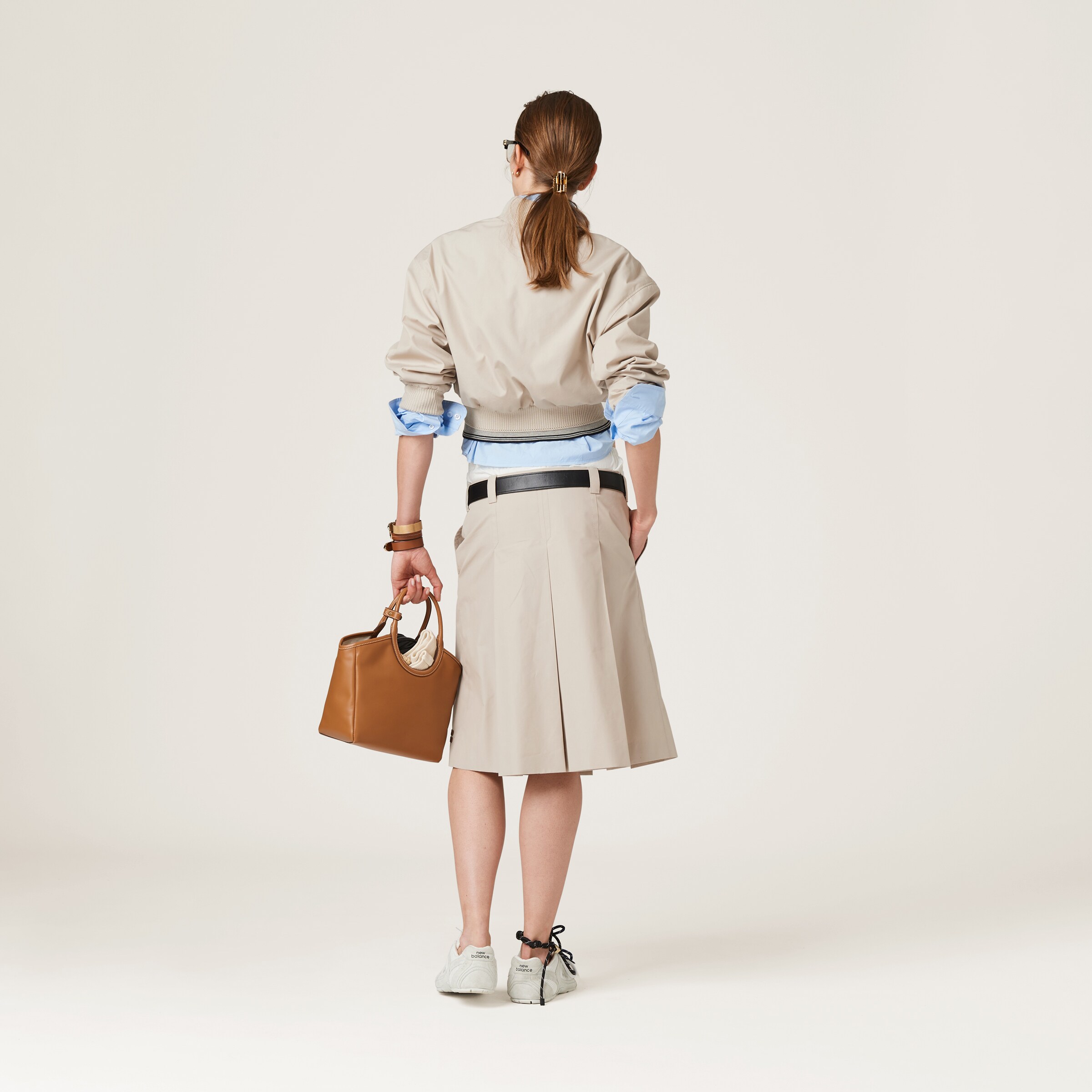 Miu Miu Miumiu Women Gonna Pieghe In Limestone