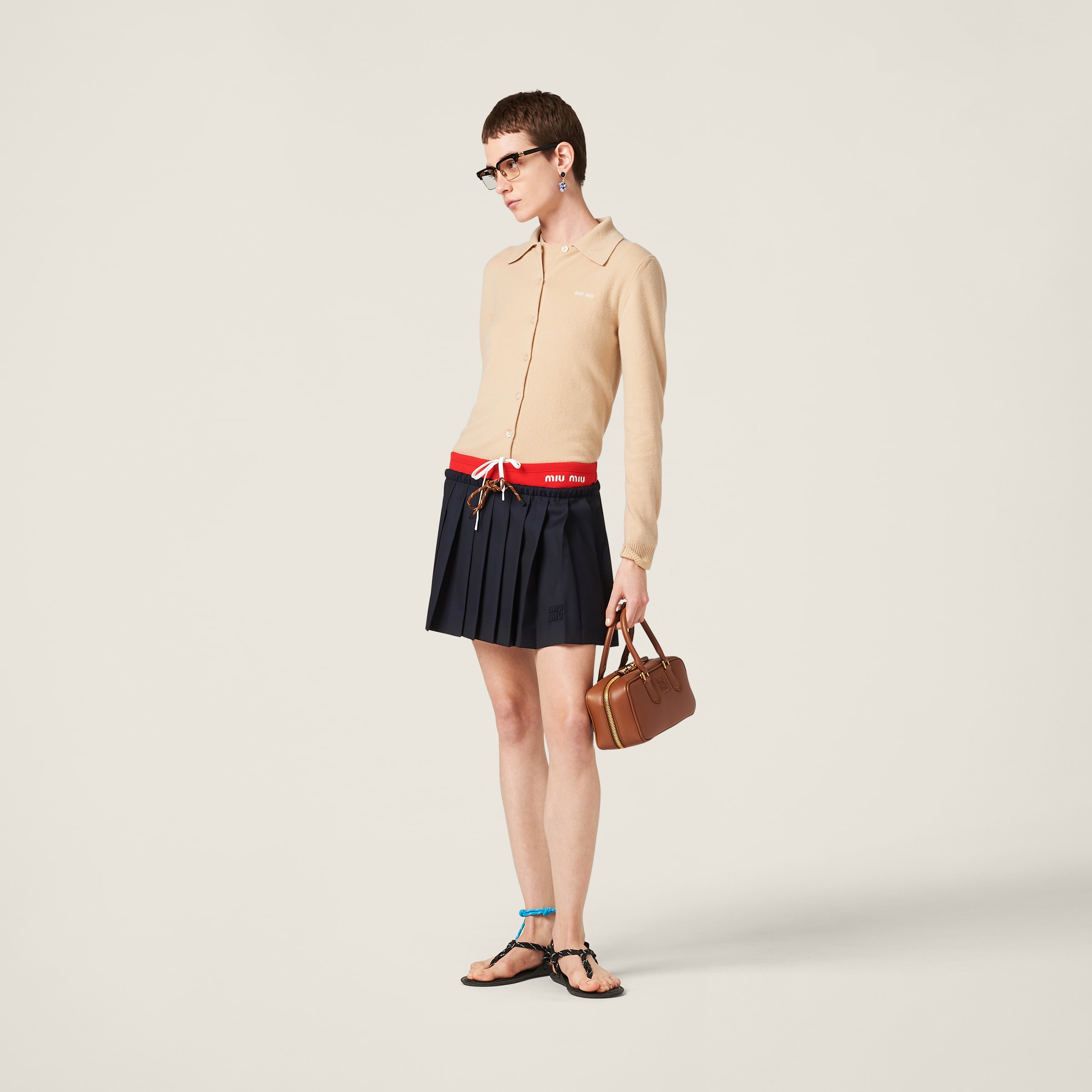 MIU MIU PLEATED BATAVIA SKIRT