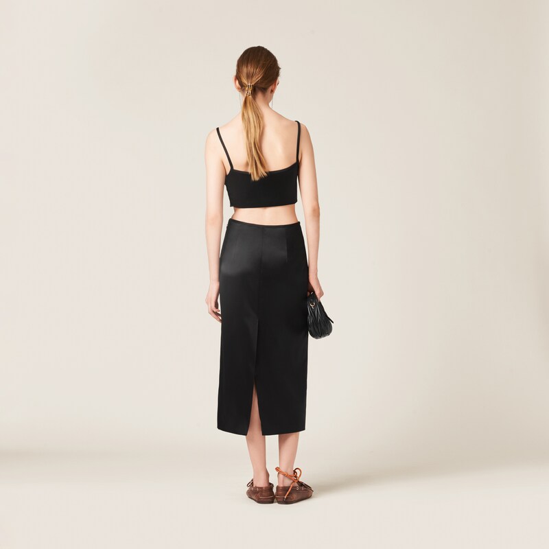 스트레치 새틴 스커트