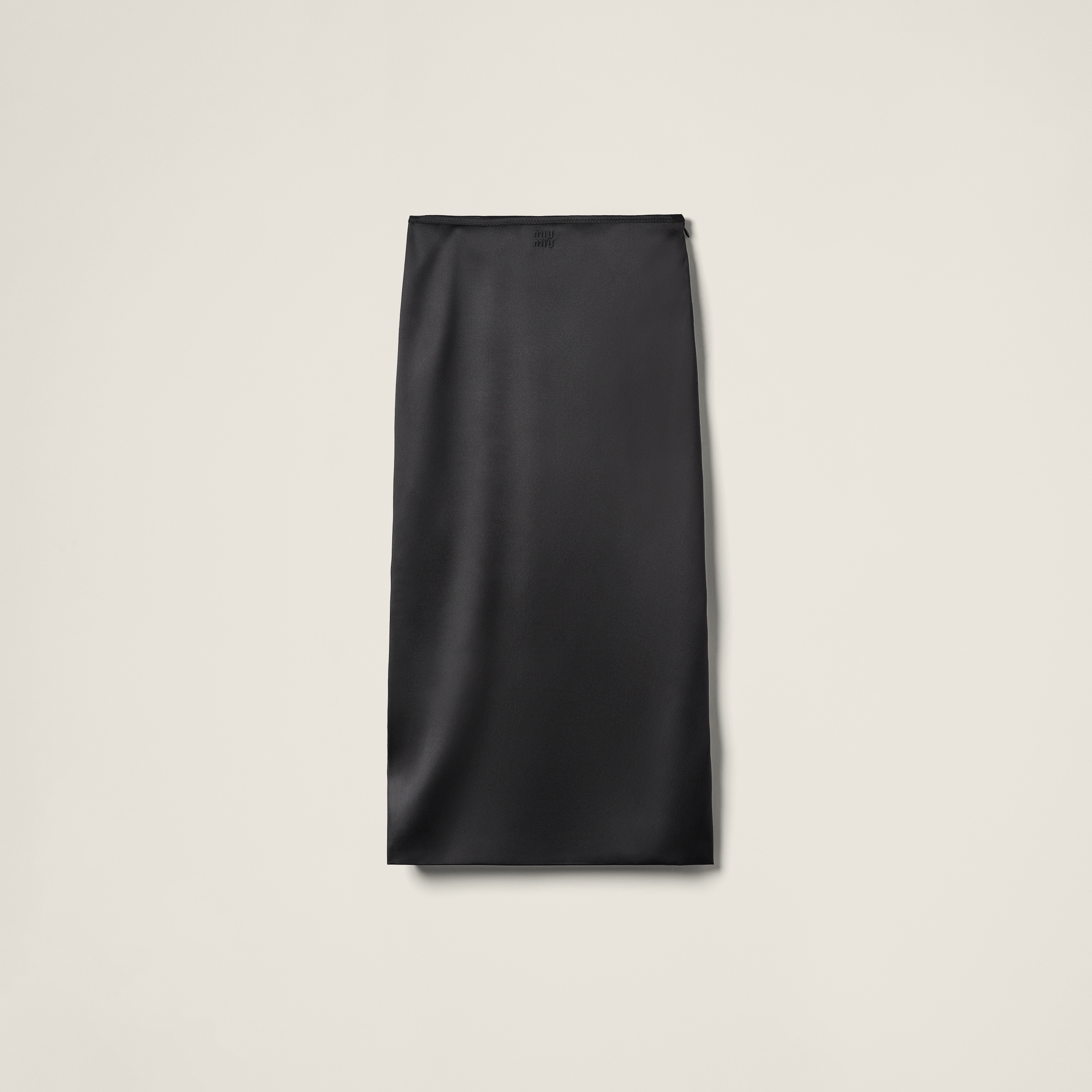 Miu Miu Stretch Satin Skirt In Black