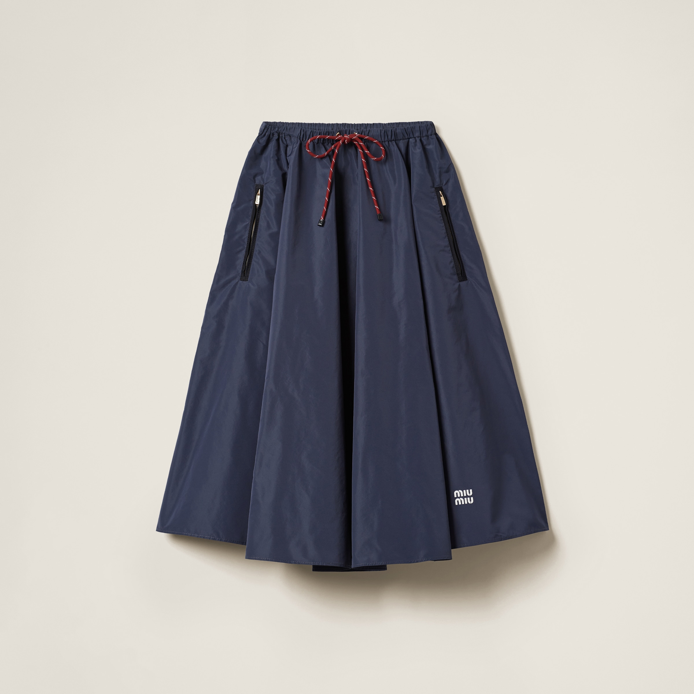 Miumiu Technical Fabric Skirt In Navy