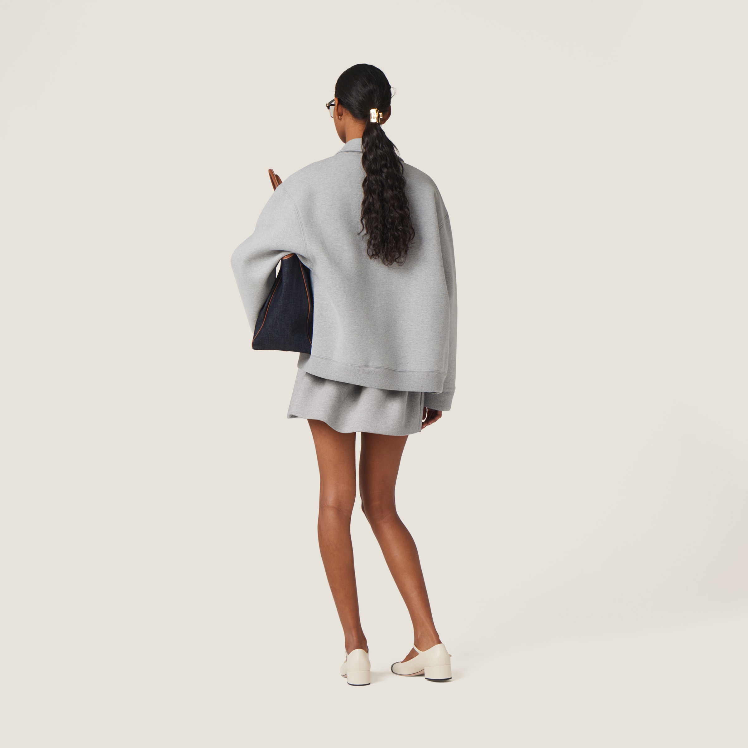 MIU MIU PADDED COTTON FLEECE MINISKIRT