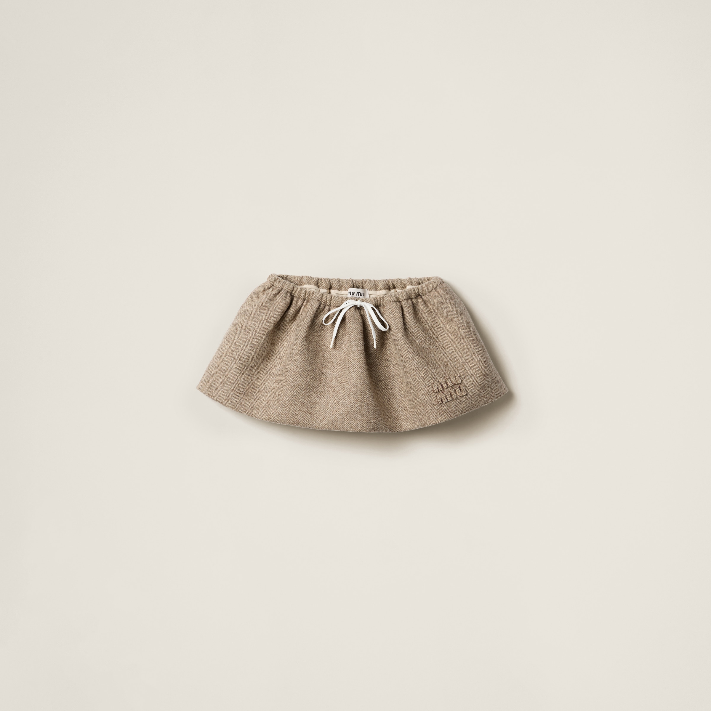 Miu Miu Chevron Miniskirt In Khaki
