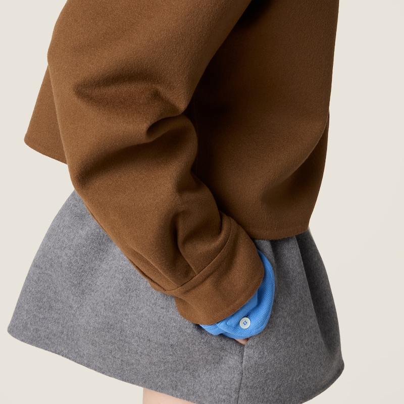 Double cashmere miniskirt